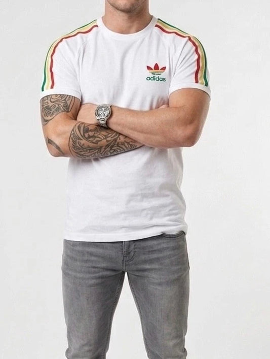 Adidas Originals 3 Stripes Cotton T-shirt Crew Neck Short Sleeve S-XXL
