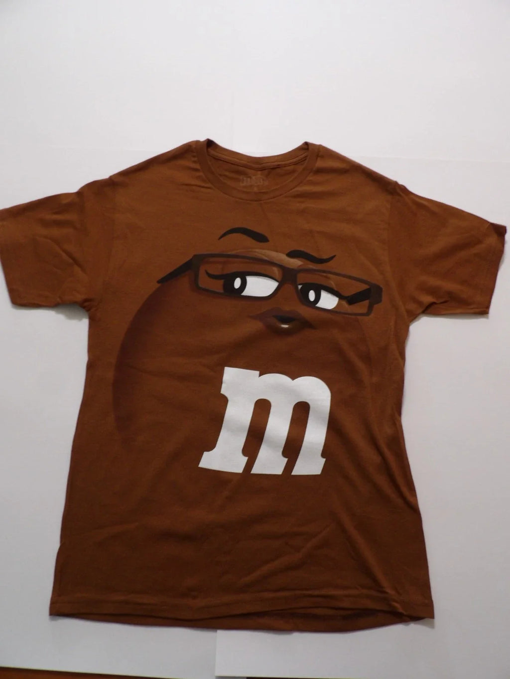 Adult Unisex Brown Small M&M's Face T-Shirt