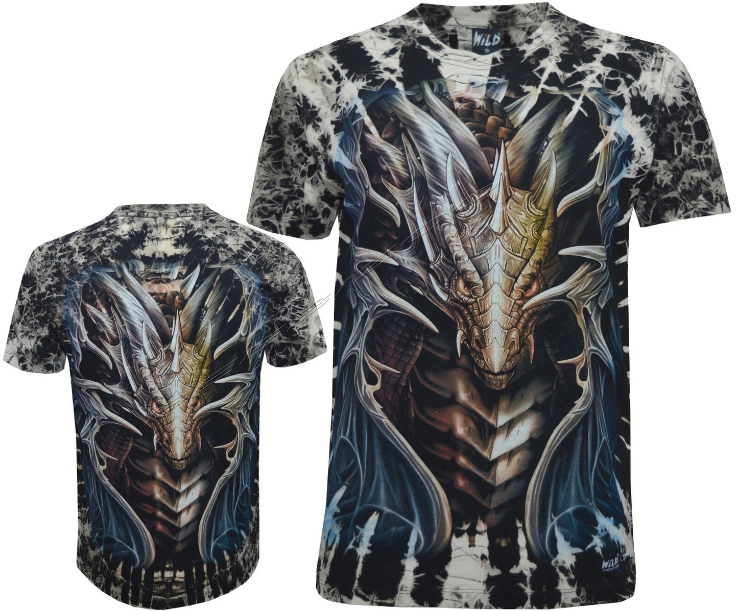 The Dragon Mythical Beast Fantasy Glow in the Dark Tie Dye T-Shirt M-3XL by Wild