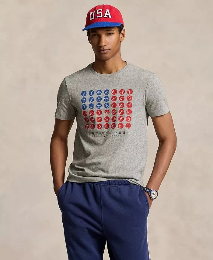 Polo Ralph Lauren Men's Custom Slim Fit Team USA T-Shirt Size S, M Color Grey