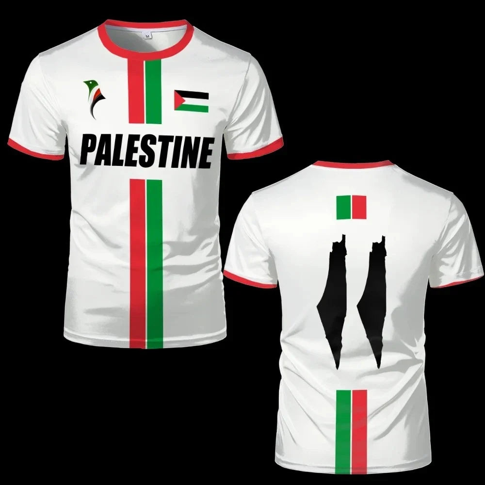 Palestine Football T-Shirt Jersey Shirt Unisex Map of Palestine Tee