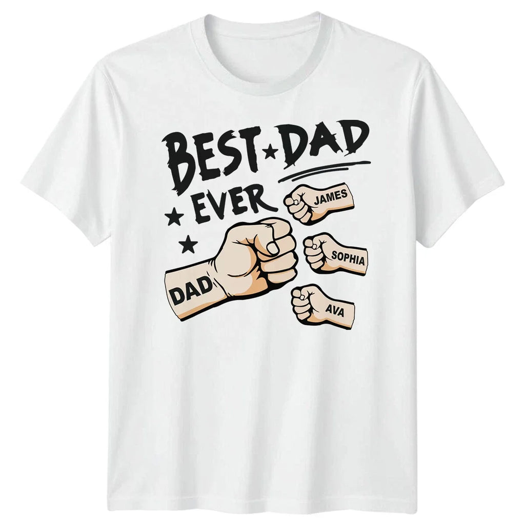 Fist Bump Best Dad Ever Personalised Mens Funny Fathers Day T-Shirt Tee Papa #FD