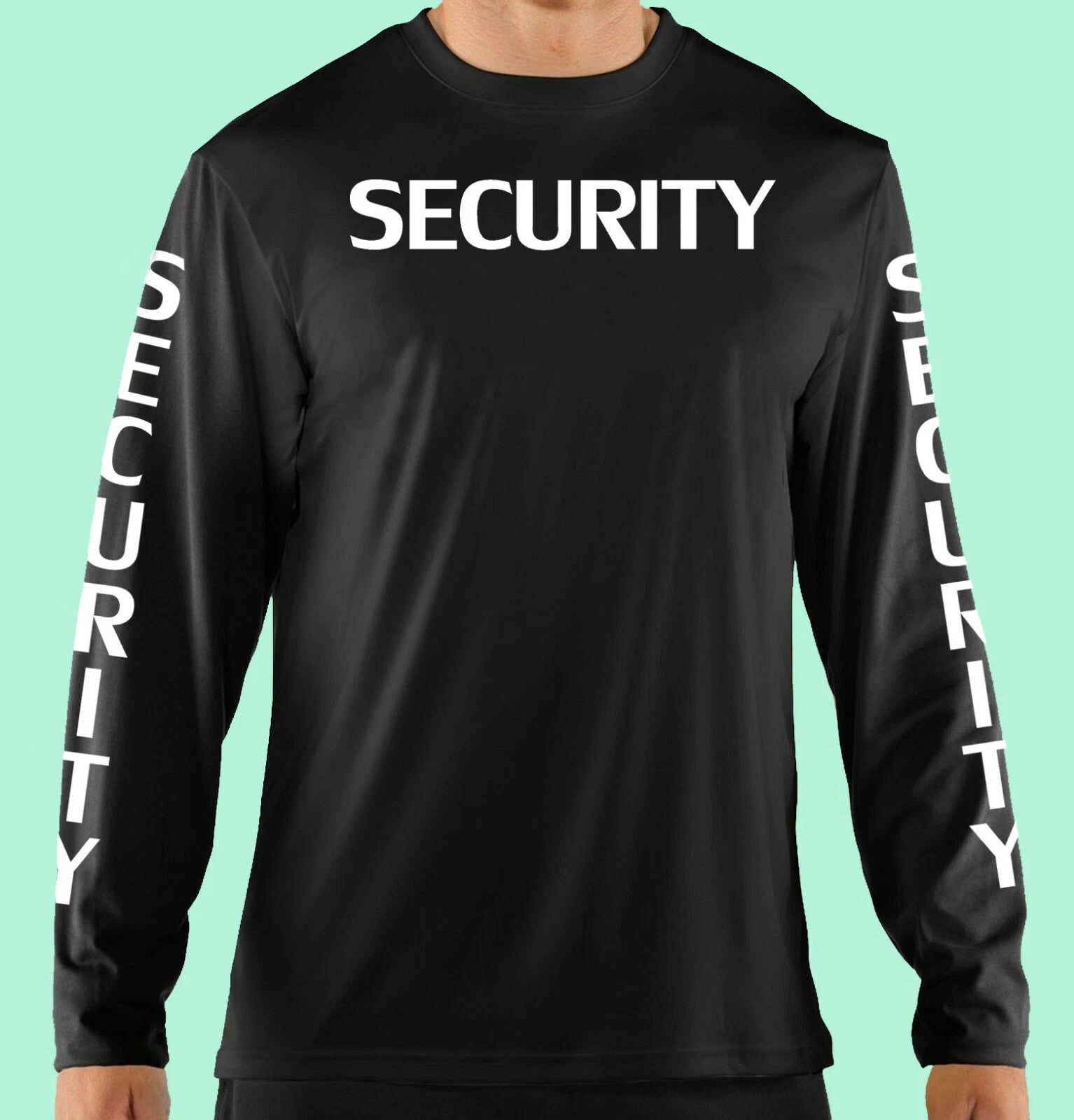 T-Shirt, Long Sleeve, Business Professional, Security, Sleeve Print, Cotton