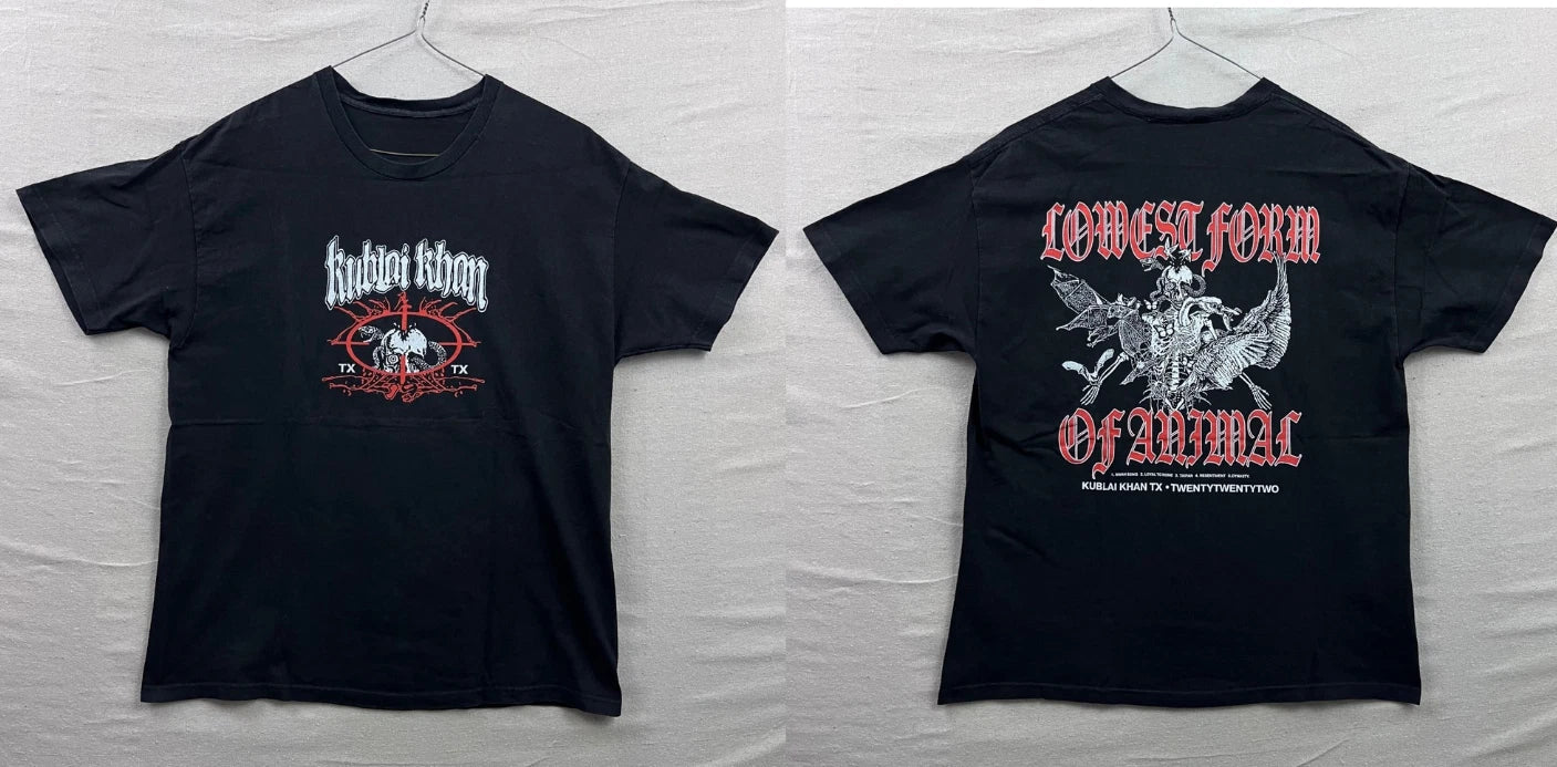 Kublai Khan Tx Lowest Form Of Animal Band Tee Black Mens Short Sleeve Shirt 2022