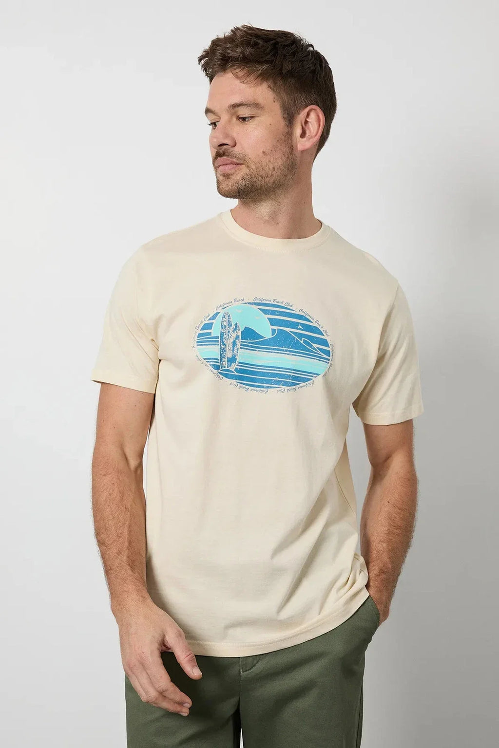 Maine Yellow Printed T-Shirt Mens Casual T-Shirts