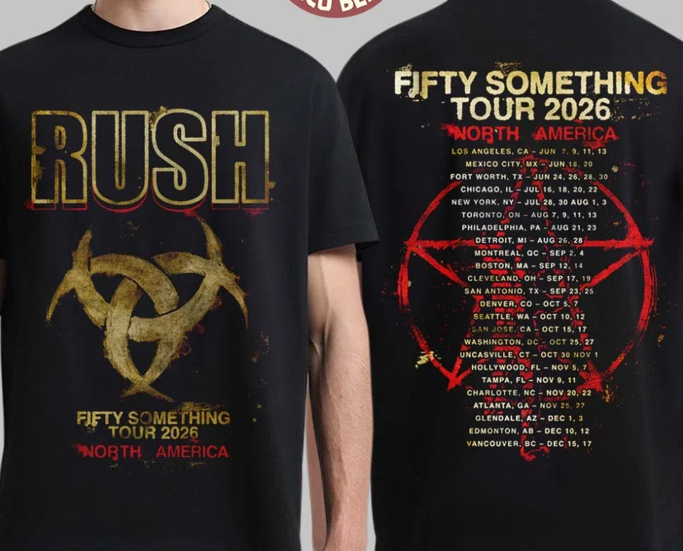 Ru,sh F!fty Something To,ur 2026 M,erch Rush Stage Logo Tour T-Shirt