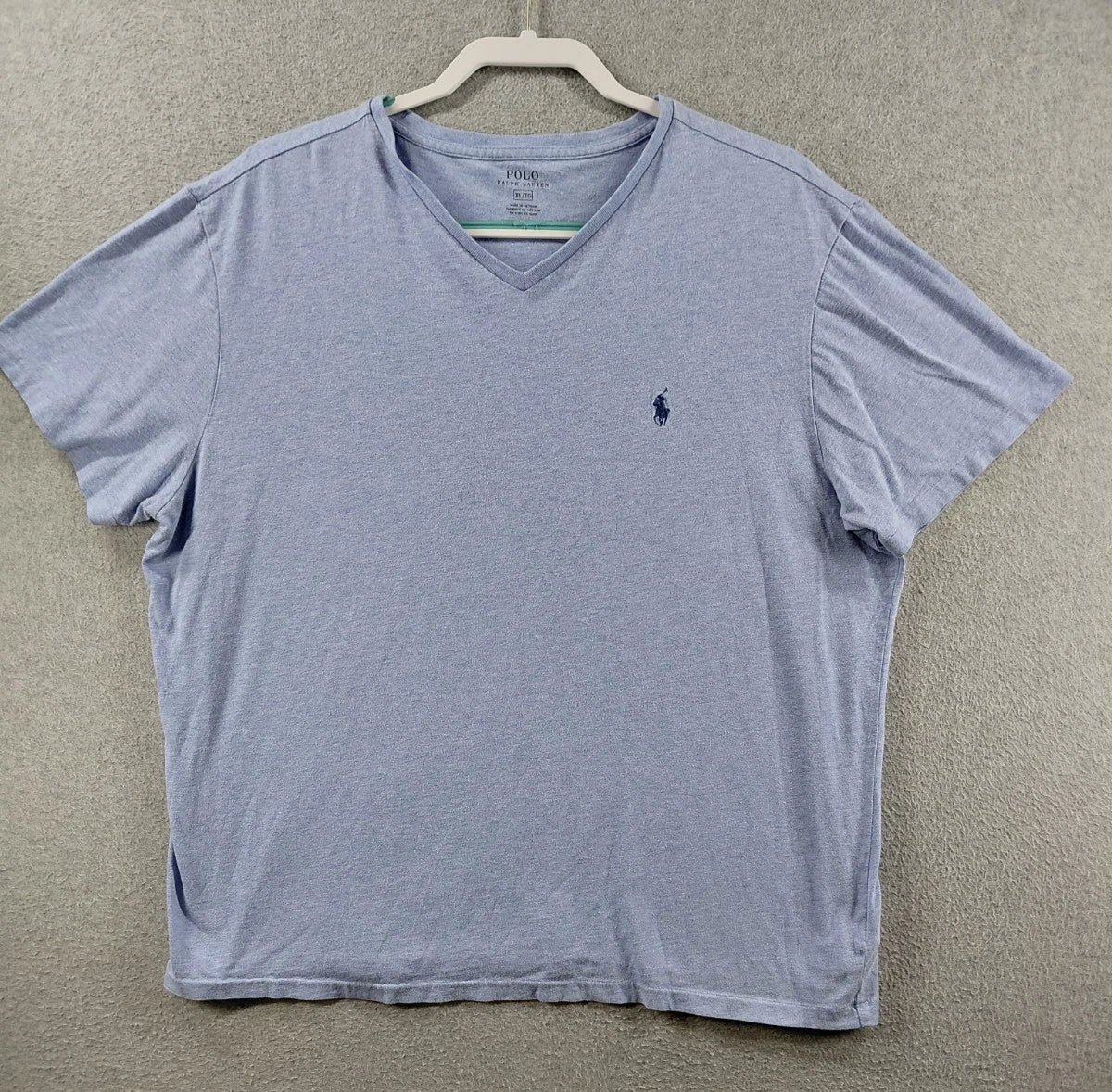 Polo Ralph Lauren Men's T-Shirt Size XL Blue V-Neck Navy Pony Logo Short Sleeve