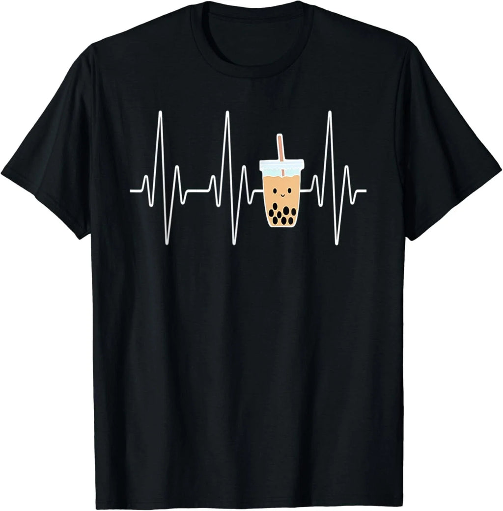 Cute Heartbeat Bubble Tea Boba Milk Tea Kawaii Gift Idea Gift Unisex T-Shirt
