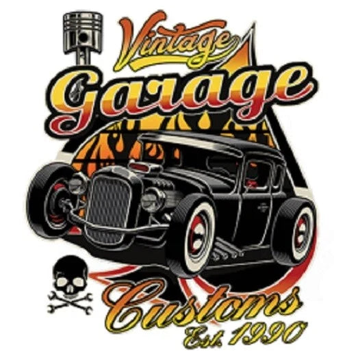 Vintage Garage Customs Hot Rod T-shirt Small to XXXXXL 100% Cotton