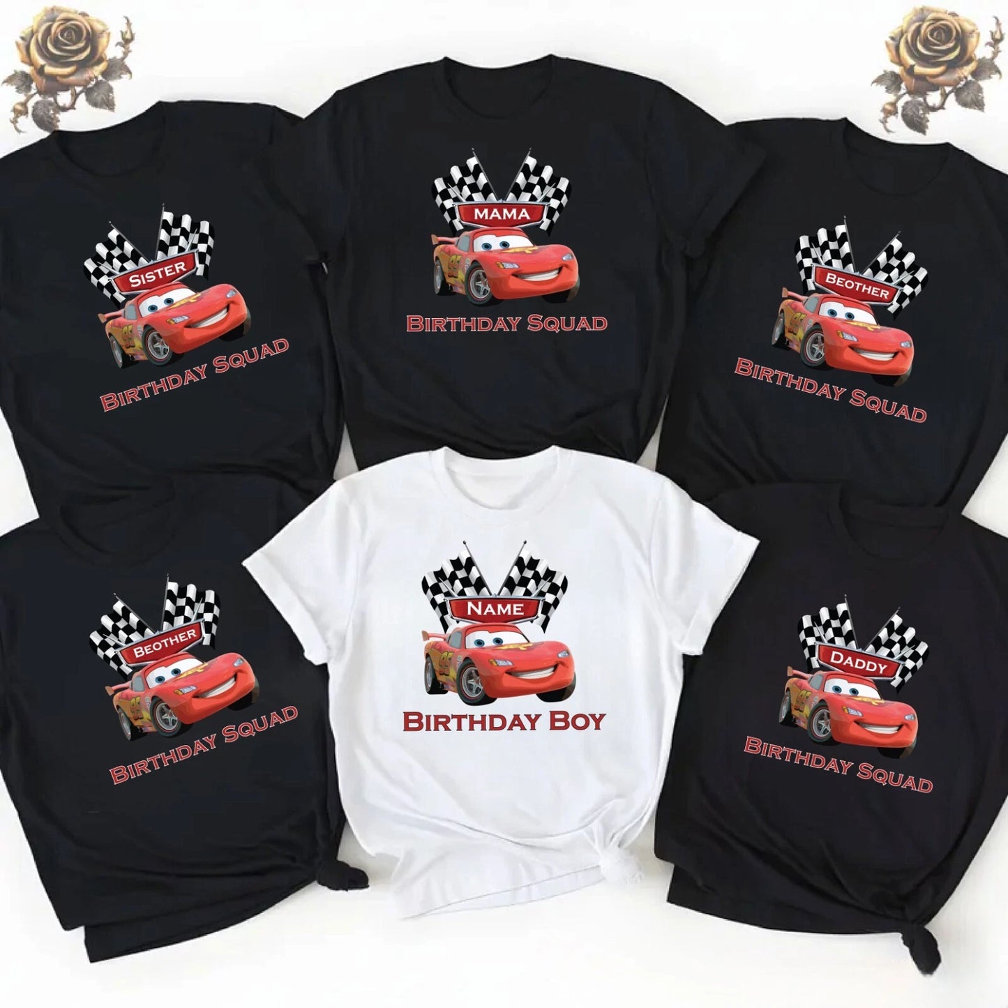 Custom Personalised girls Disney Boy Birthday Tshirt,McQueen Birthday