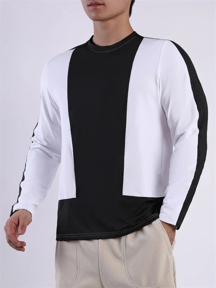 Men's Long Sleeve T-Shirt Classic Casual Slim Round Neck Shirts