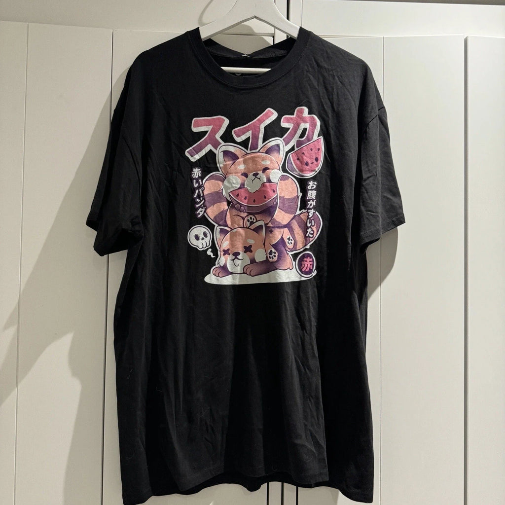Ilustrata Unisex Watermelon Cat T-Shirt Size XL NWT Kawaii Graphic Tee Aestetic