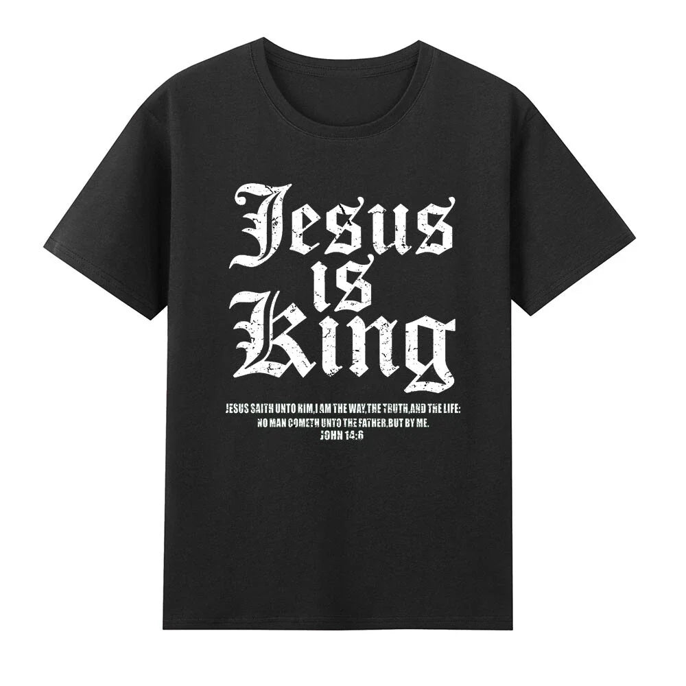 Jesus Is King Christian Faith Bible God Church Religious Vintage Men's T-Shirt