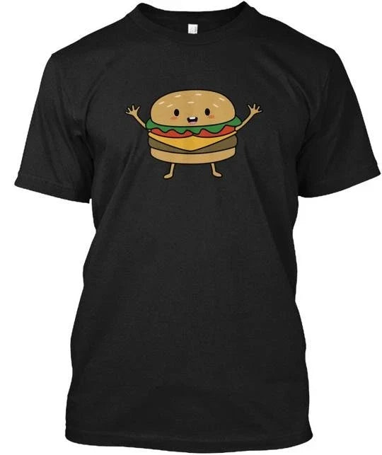 Kawaii Cute Hamburger T-Shirt Made in the USA Size S to 5XL
