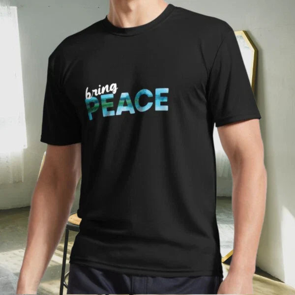 New Shirt Bring PEACE Text Quote Design, Active Logo T-Shirt Funny Size S to 5XL