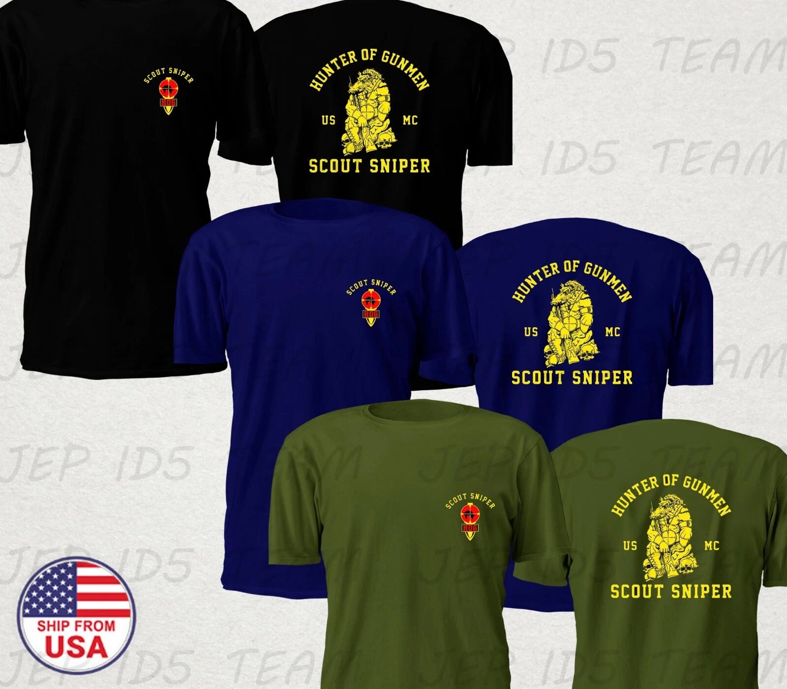SALE! HUNTER OF GUNMEN SCOUT SNIPER SCHOOL HOG LEJEUNE T SHIRT SIZE S-5XL-custom
