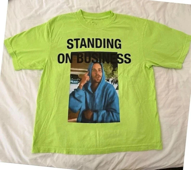Justin Bieber Standing On Business Meme 2026 Merch reprint T-Shirt