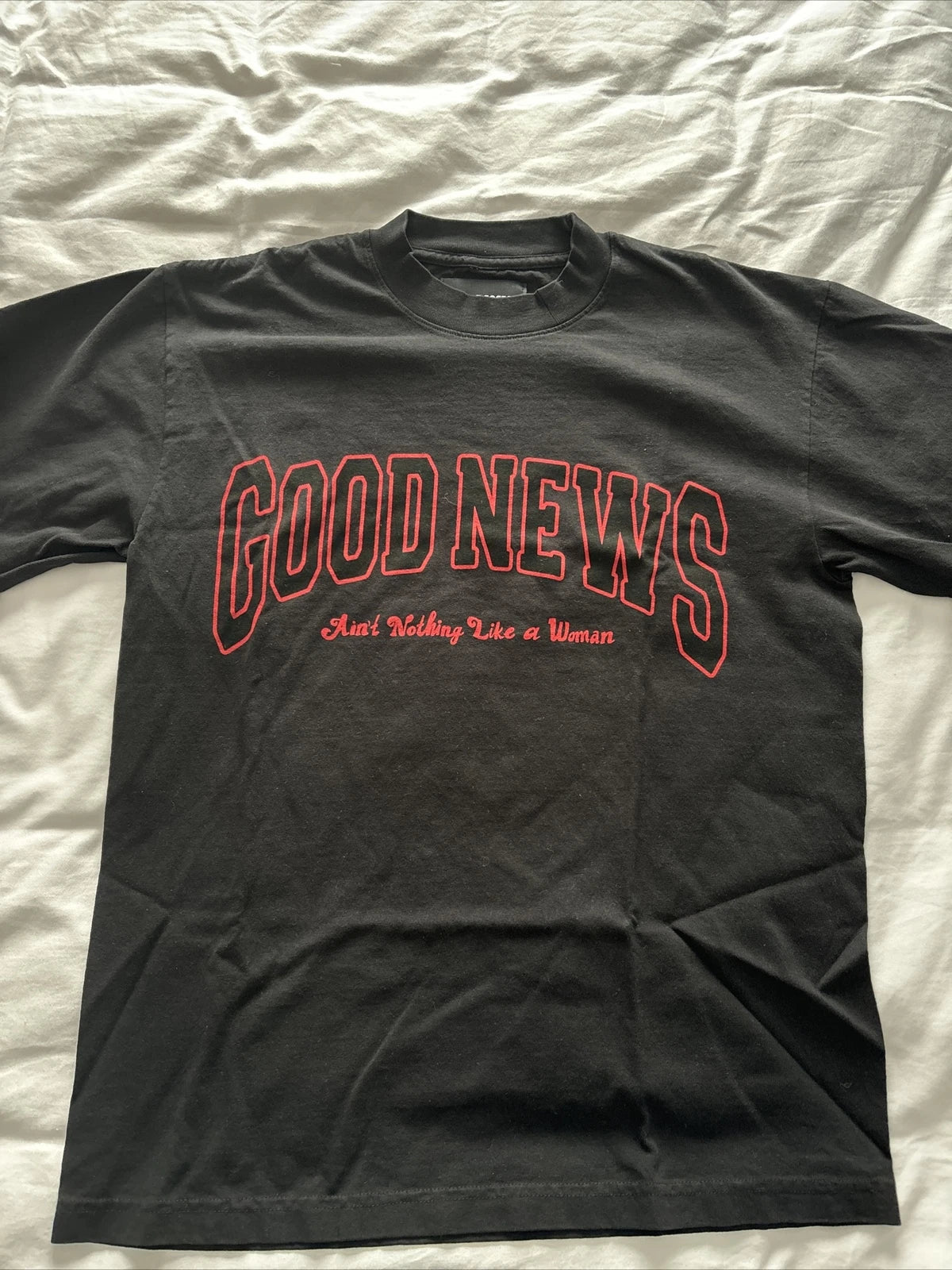 Simple Gospel T-Shirt Men Sz S Good News Aint Nothing Like A Woman Justin Bieber