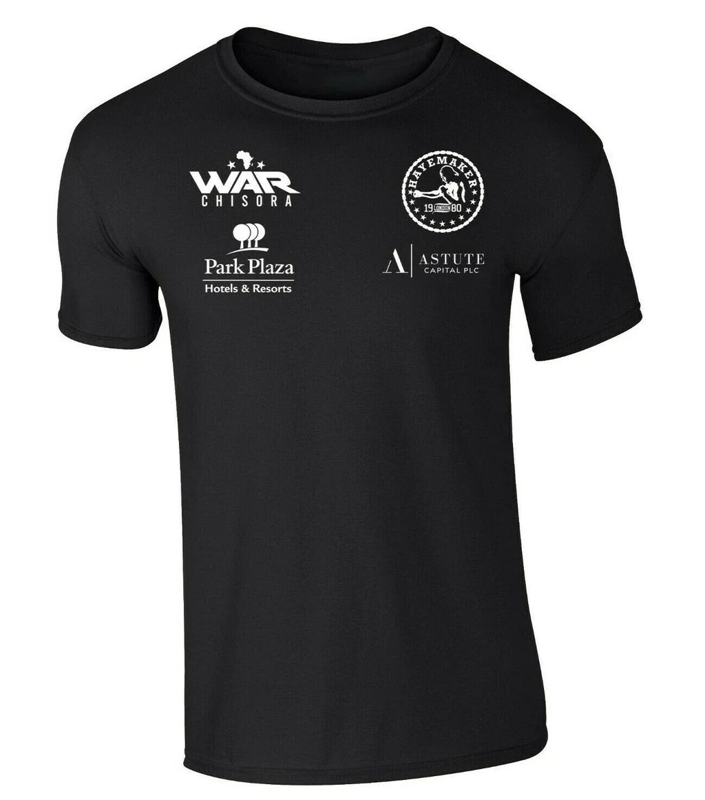 Derek Chisora  Black Boxing T-Shirt White Print