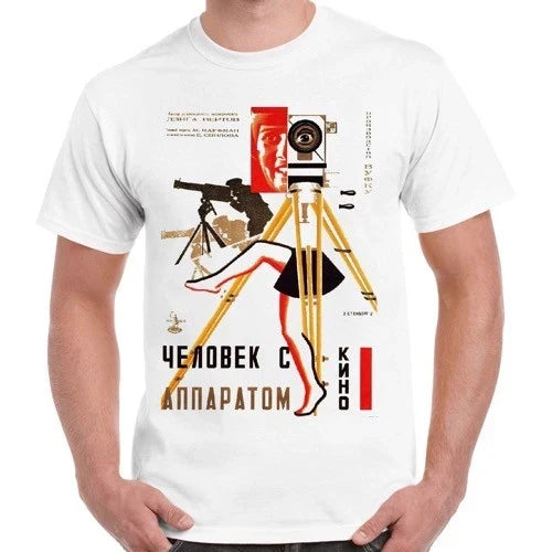 Man with A Movie Camera Soviet Movie Retro T Shirt 943