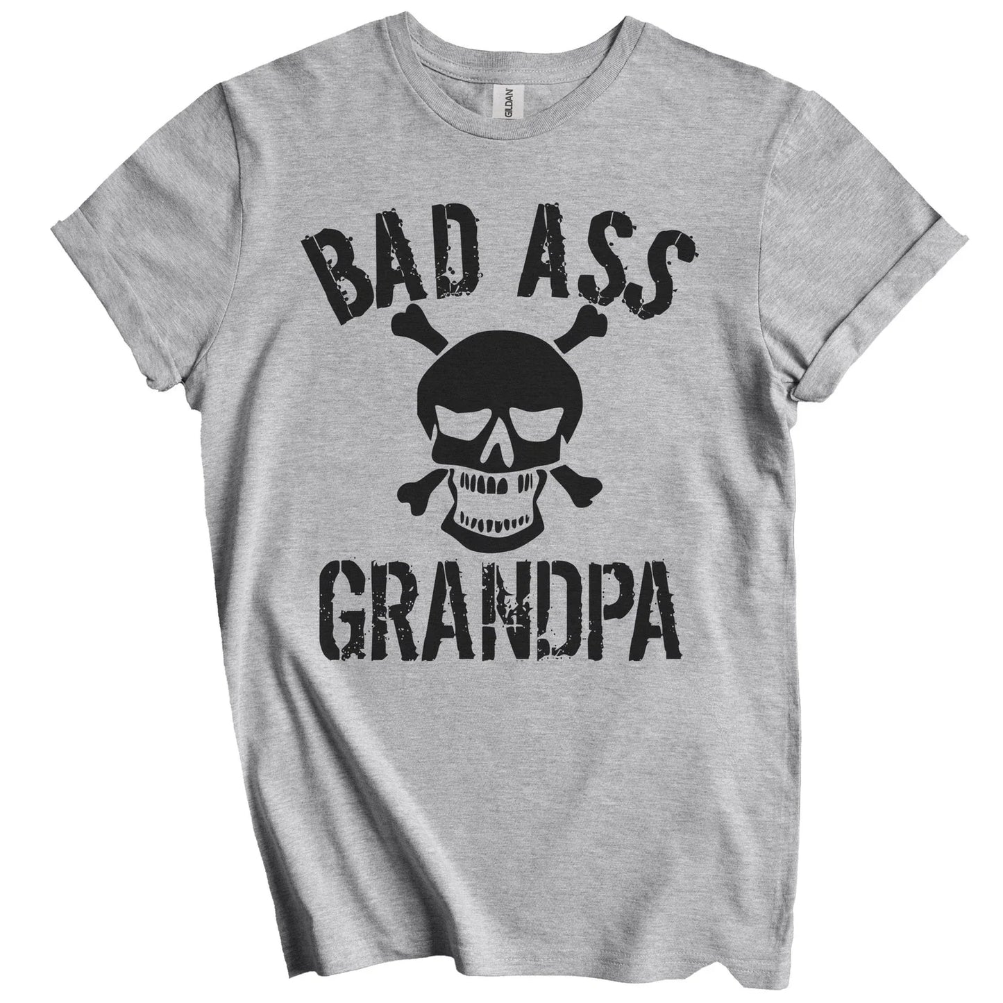 Bad Ass Grandpa Funny Skull Grandparents Day T-Shirt