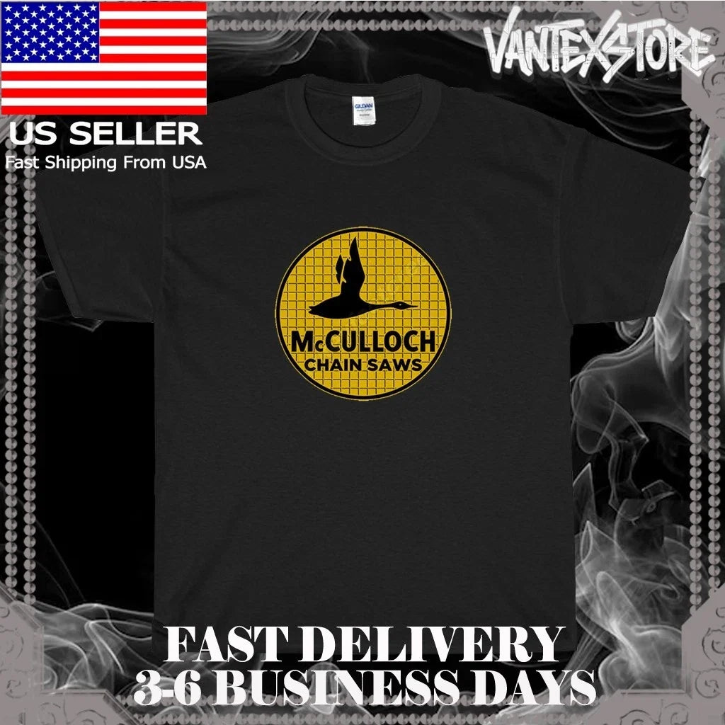 NEW SHIRT MCCULLOCH CHAINSAW LOGO MEN'S T-SHIRT FUNNY AMERICAN USA SIZE S-5XL