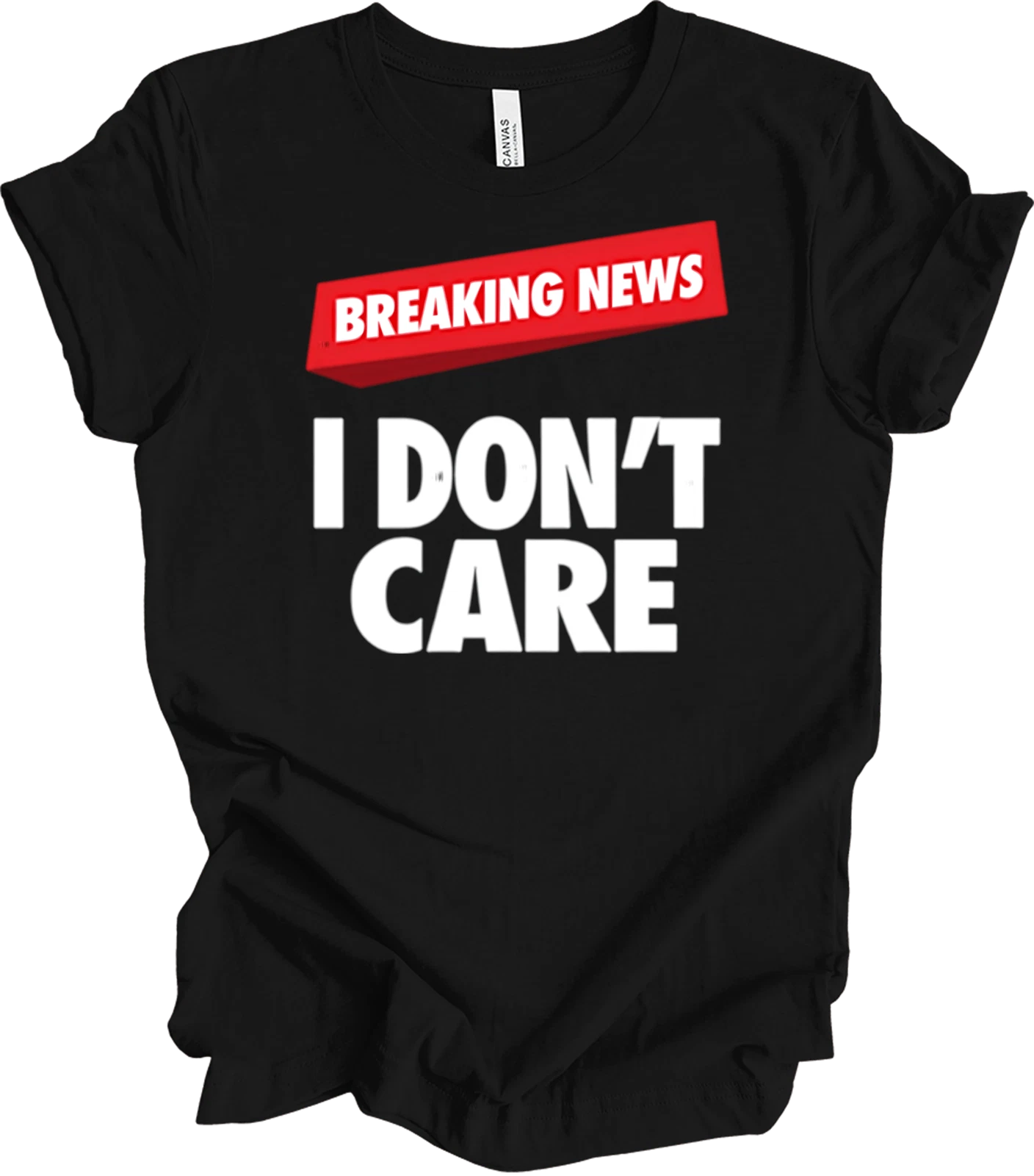 Bold Graphic Design Statement - Breaking News Humor - Modern Contrast T-shirt