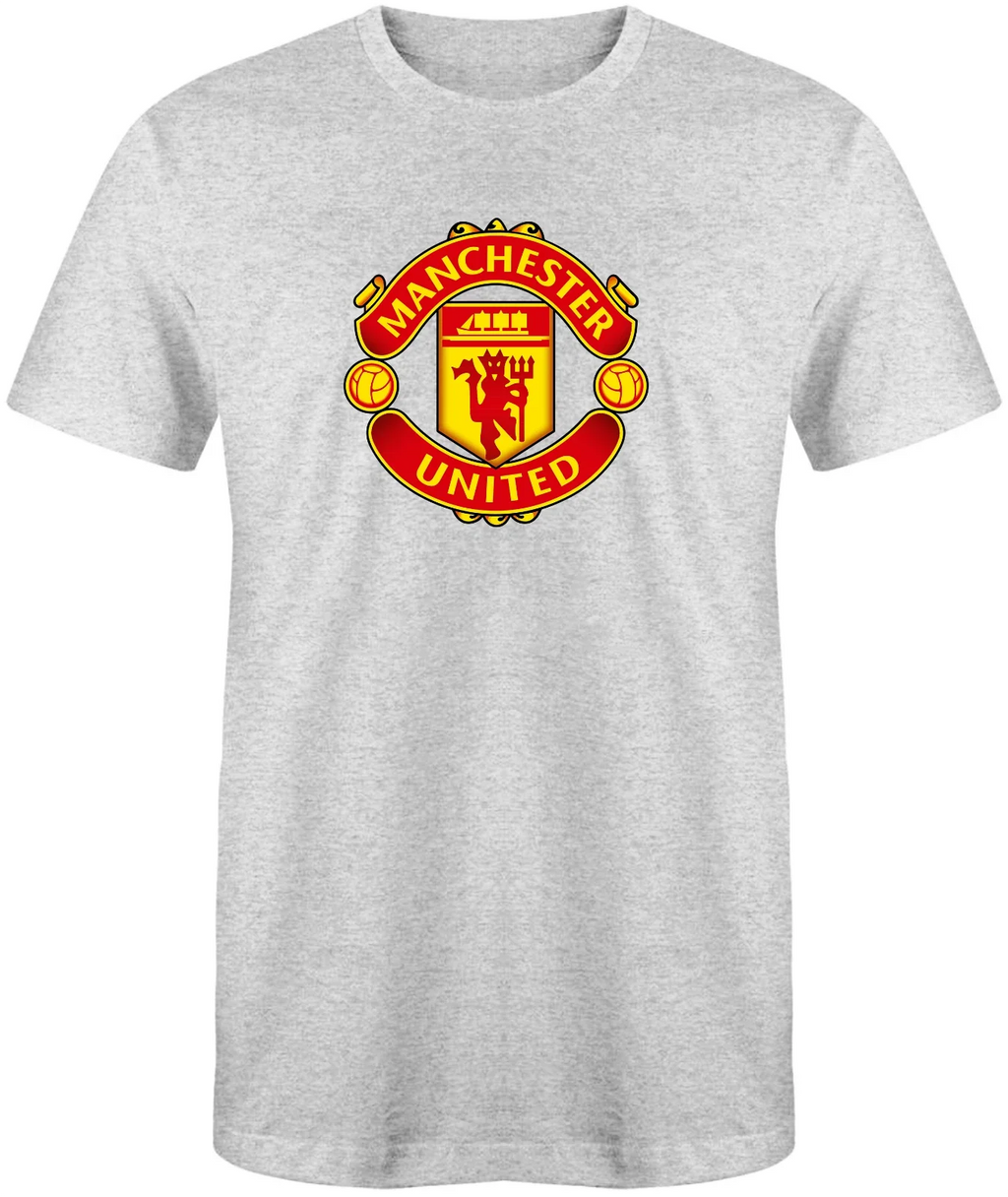 Manchester United Soccer Football Light Grey 50/50 T-Shirt - Sizes S-XL