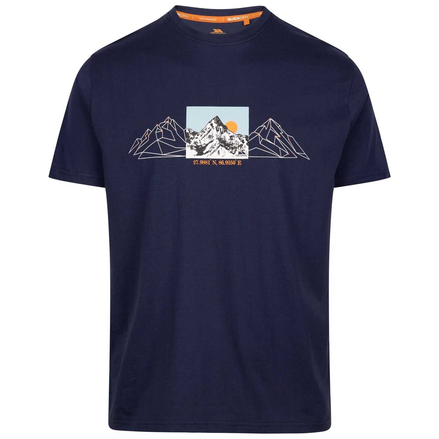 Trespass Mens Casual T-Shirt Grande - Woven Top with Printed Detail