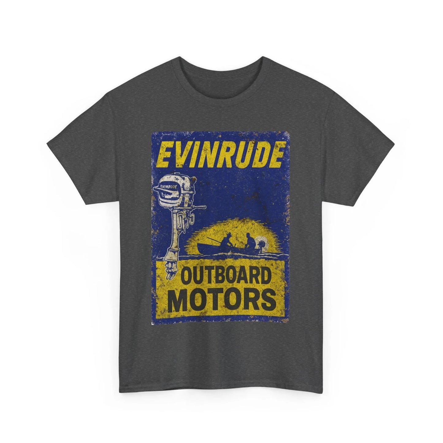 Vintage Evinrude Outboard Motors Distressed Fishing Boat Boating Graphic T-Shirt