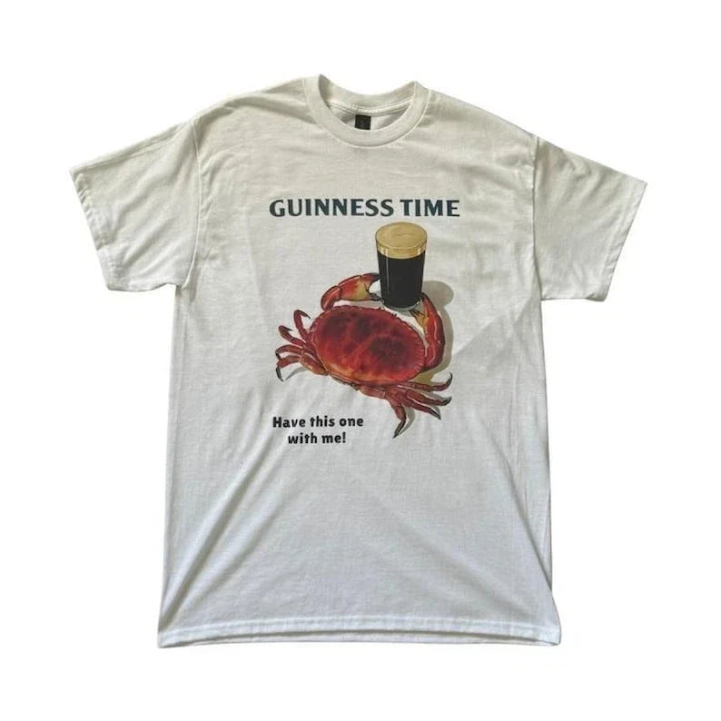 Guinness Crab Vintage Graphic Shirt, Vintage 90’s Crab Dunk Tank Funny Seafood