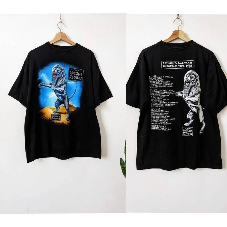 Vintage The Rolling Stones Merch T-Shirt 1997 Bridges to Babylon