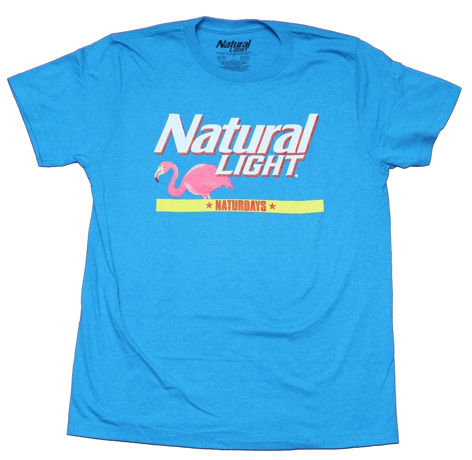 Natural Light Adult New T-Shirt - Naturdays Flamingo Logo Pic