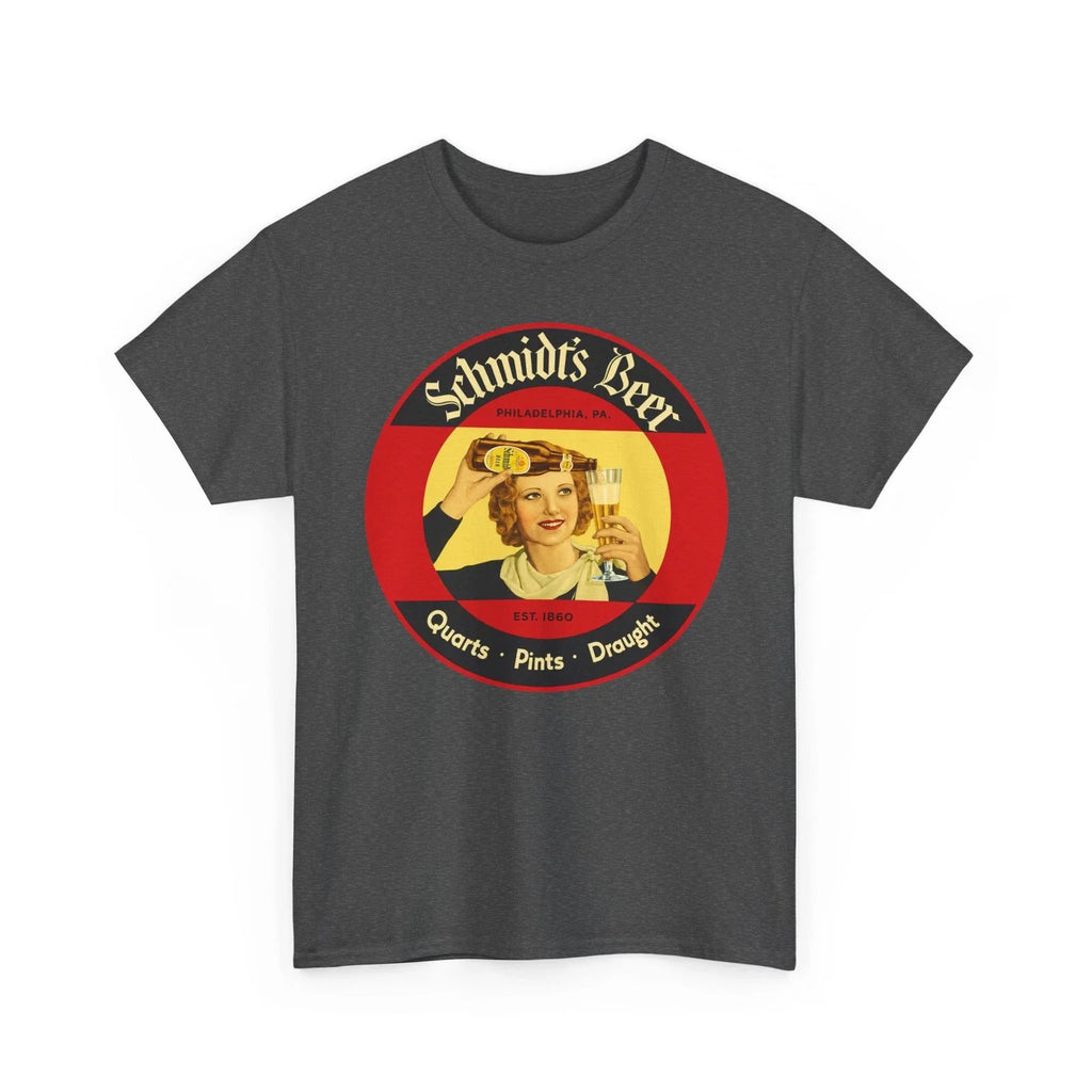 Schmidt's Quarts Pints Draught Pretty Girl Pouring Beer Retro Breweriana T-Shirt