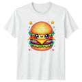 Kawaii Cute Burger T-Shirt Food Lover Fast Food Birthday Gift For Him And Her