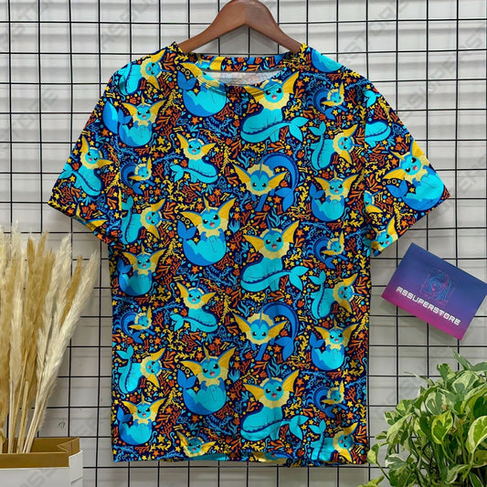 Vaporeon Kawaii Funny Tshirt Vaporeon Ocean Design Tshirt for Men Women Anime Ja