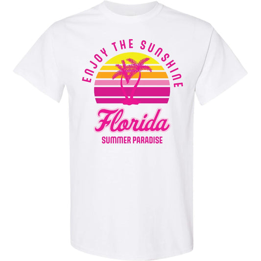 Inktastic Enjoy The Sunshine Florida Summer Paradise T-Shirt Palm Trees Beach