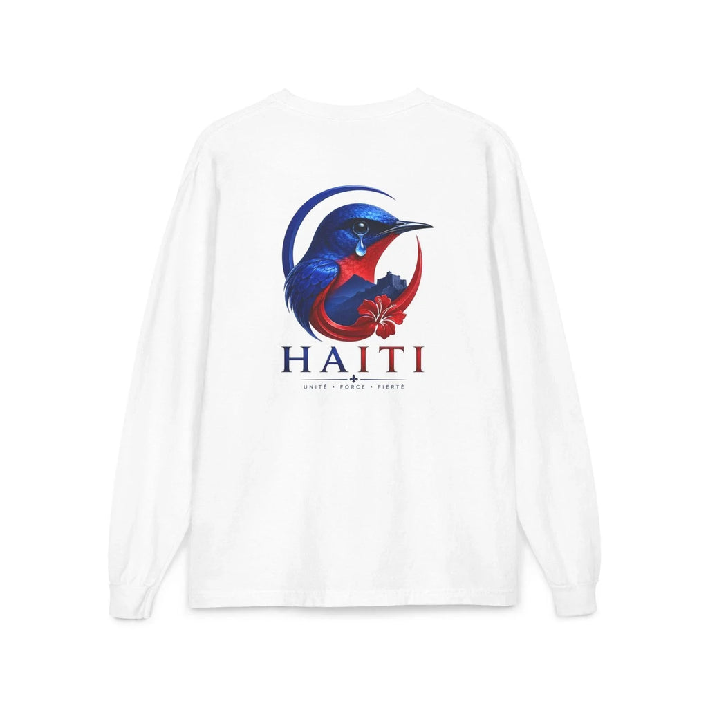 Haiti Bird & Hibiscus Pocket T-Shirt | Long Sleeve
