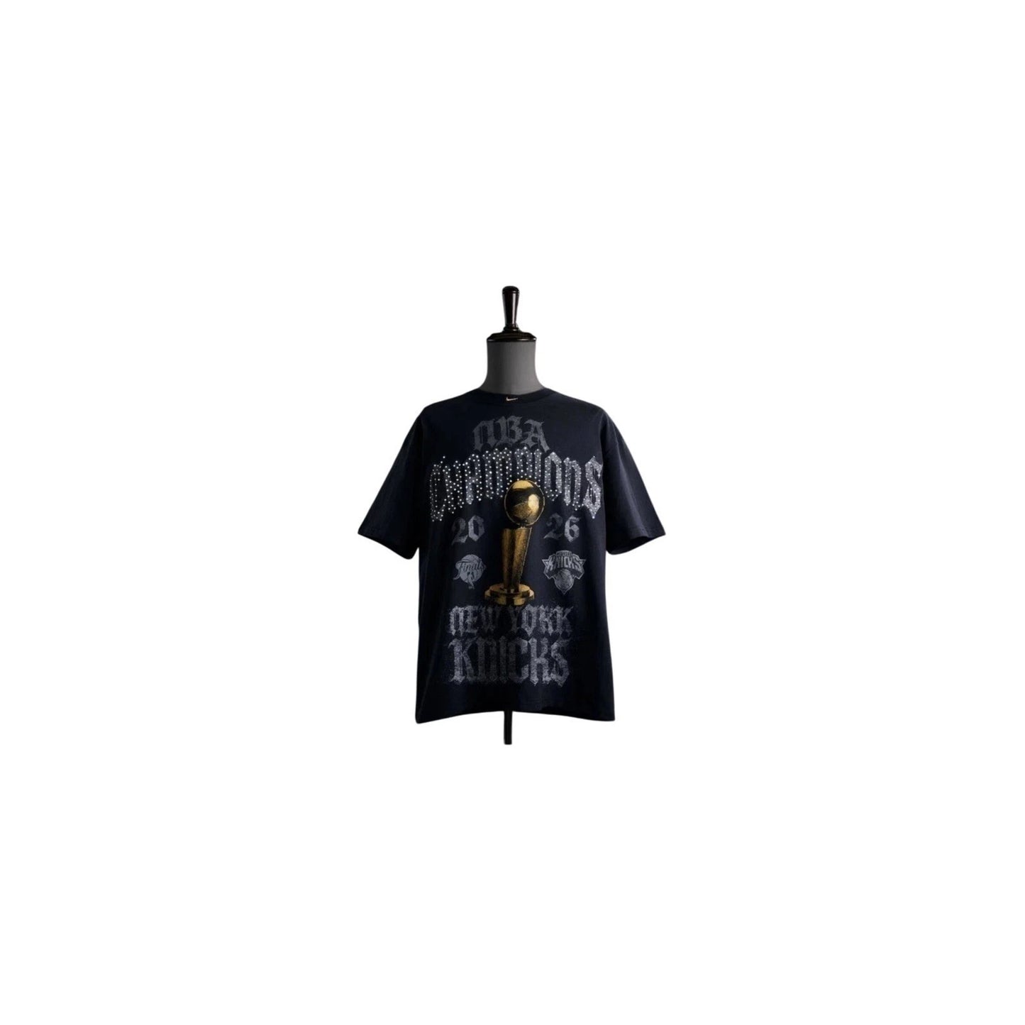 Nike NBA Champions New York Knicks 2026 Crystal Rhinestone T Loose Fit Black SM