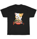 Kawaii Kitten Neko Cat Eating Ramen Noodle Japanese Food Anime T-Shirt Unisex