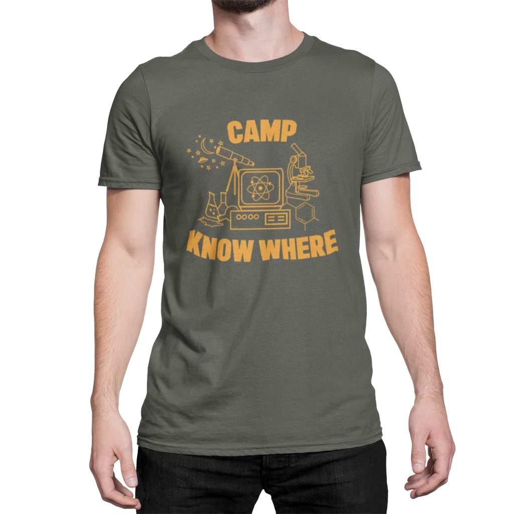 Camp Know Where TV Inspired Mens Ladies Unisex Retro  T-Shirt Dustin Nerd