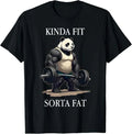 Kinda Fit Sorta Fat Gym Panda Weightlifting Workout Fitness T-Shirt