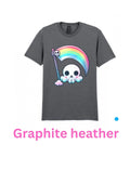 Skull with rainbow flag kawaii Adult T Shirt S/M/L/XL/XXL In Various Colours