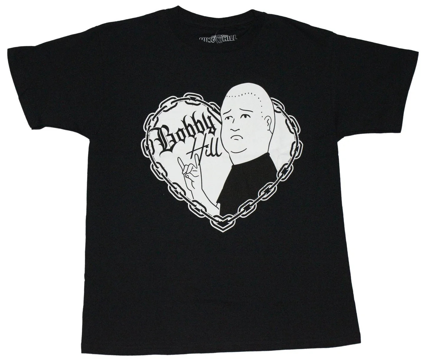 King of the Hill New Adult T-Shirt - Bobby Hill Tattoo Rocking Image