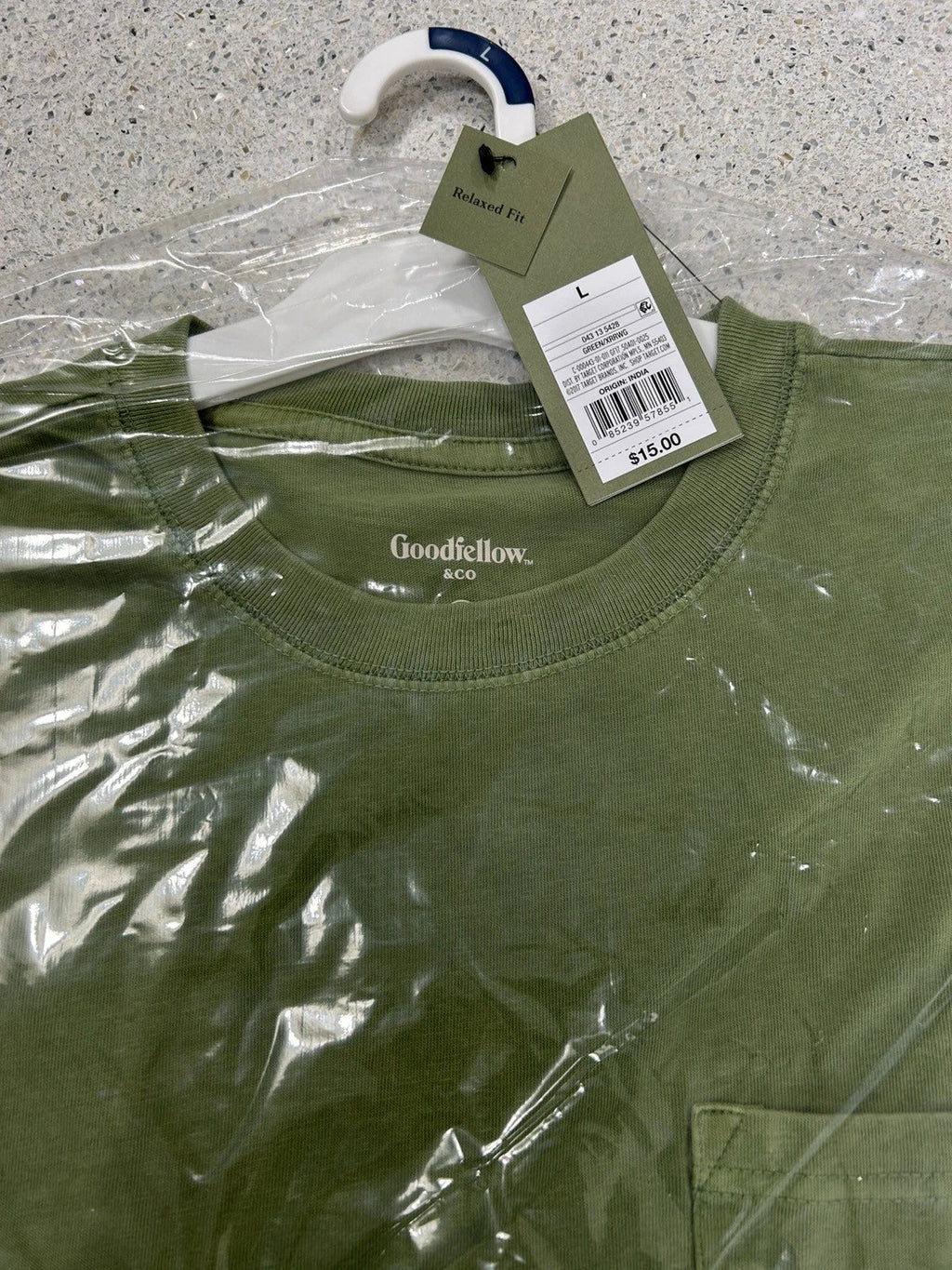 Army Green T-Shirt w/ Pocket by Goodfellow & Co. from Target - Large