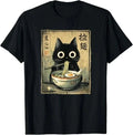 Kawaii Ramen Cat Retro Japanese Noodles Artwork T-Shirt