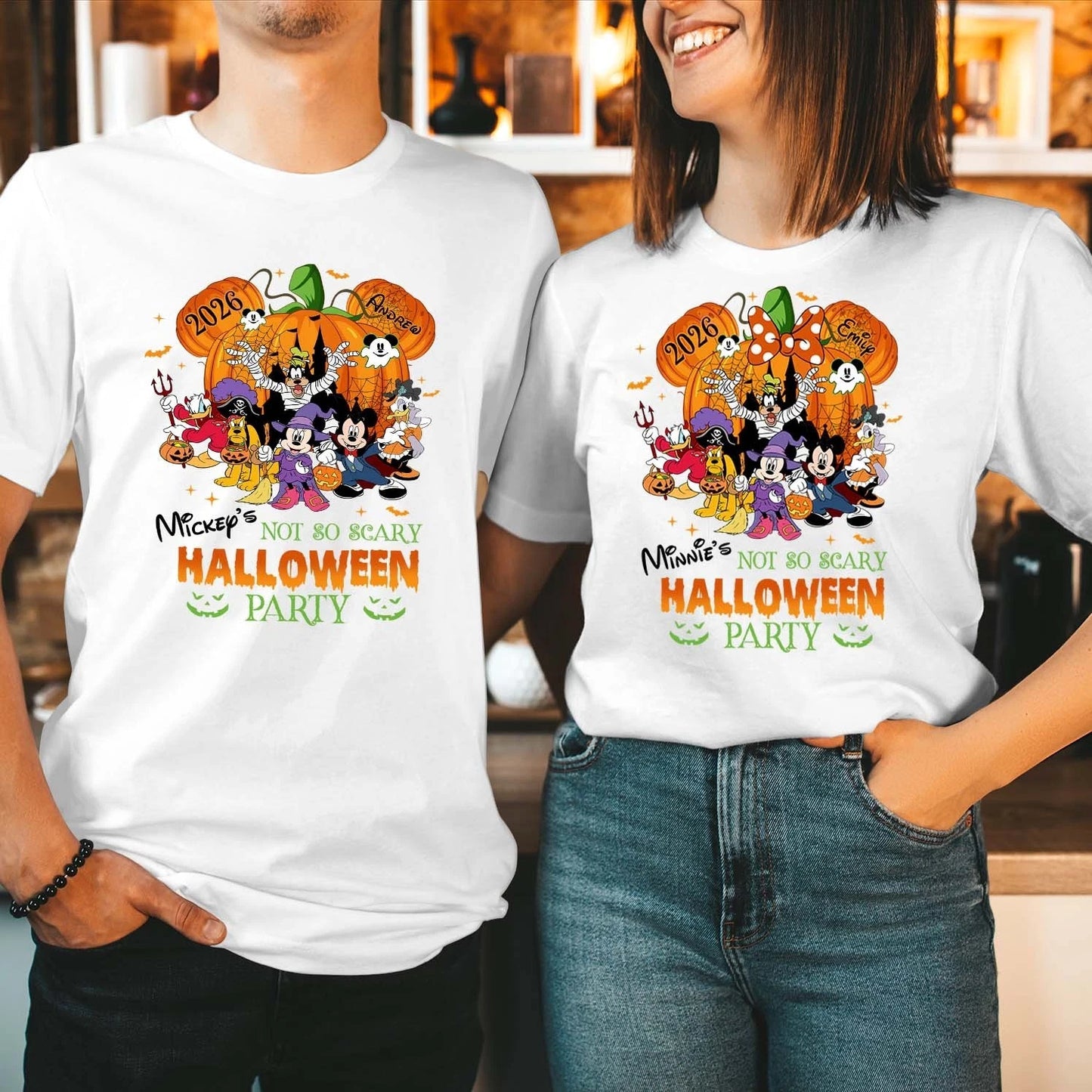 Personalised Disney Halloween 2026 T-Shirt Not So Scary Pumpkin Party Top T-1901