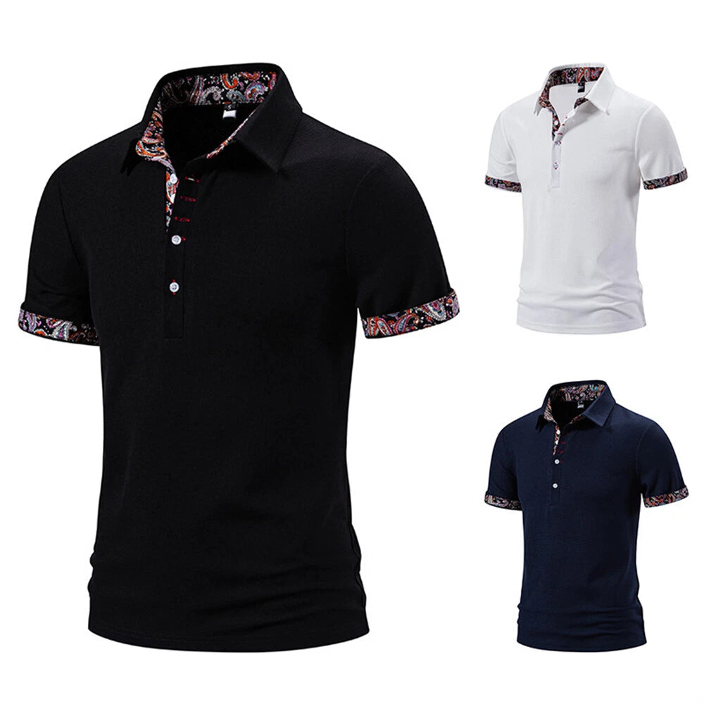 Men's Short Sleeve Slim Fit Polo Shirts Summer Shirts Casual Golf Shirt