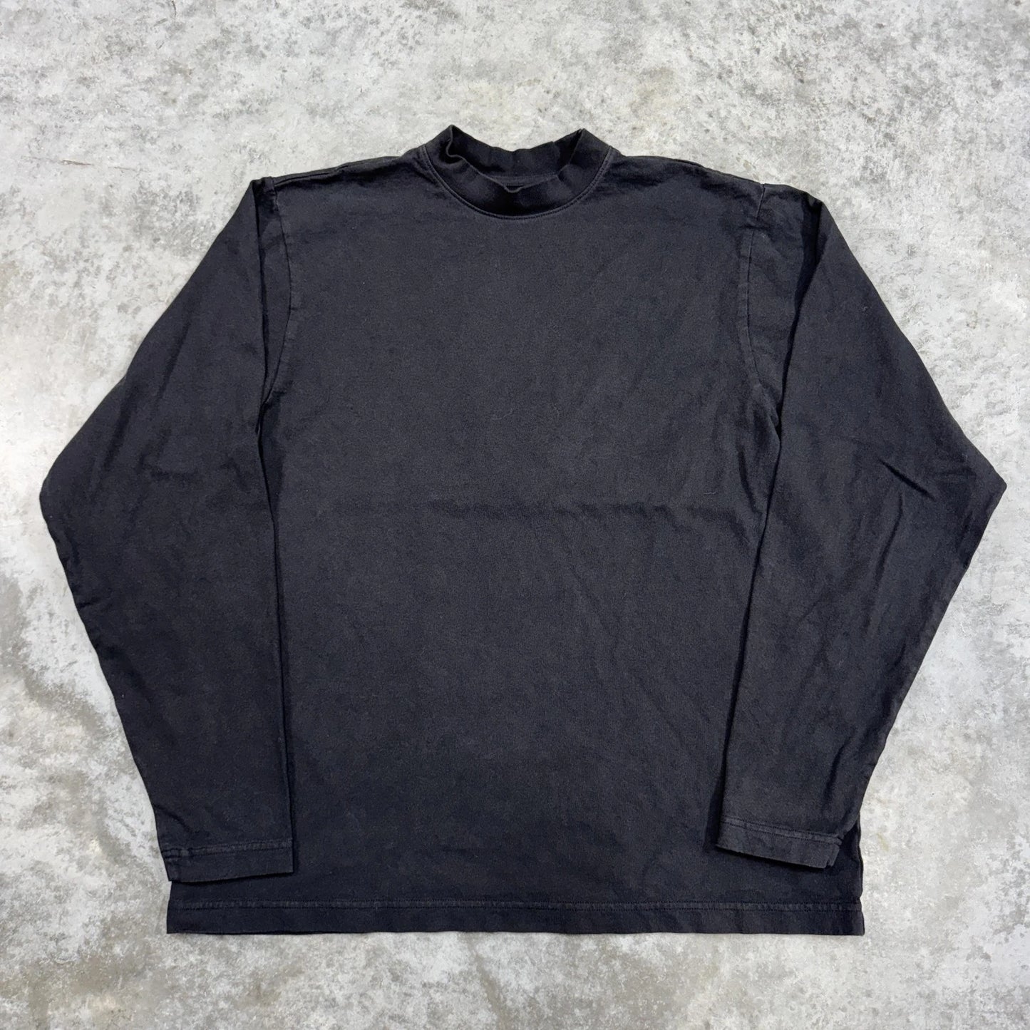 YZY Shirt Mens Medium Black Long Sleeve Mock Neck Minimalist Basic Yeezy Top