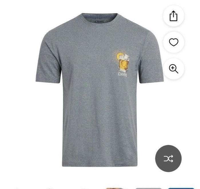 Chaps Men's Gray Graphic Barrel Of SunshineShort Sleeve Tee W/ Free Drink Coozie